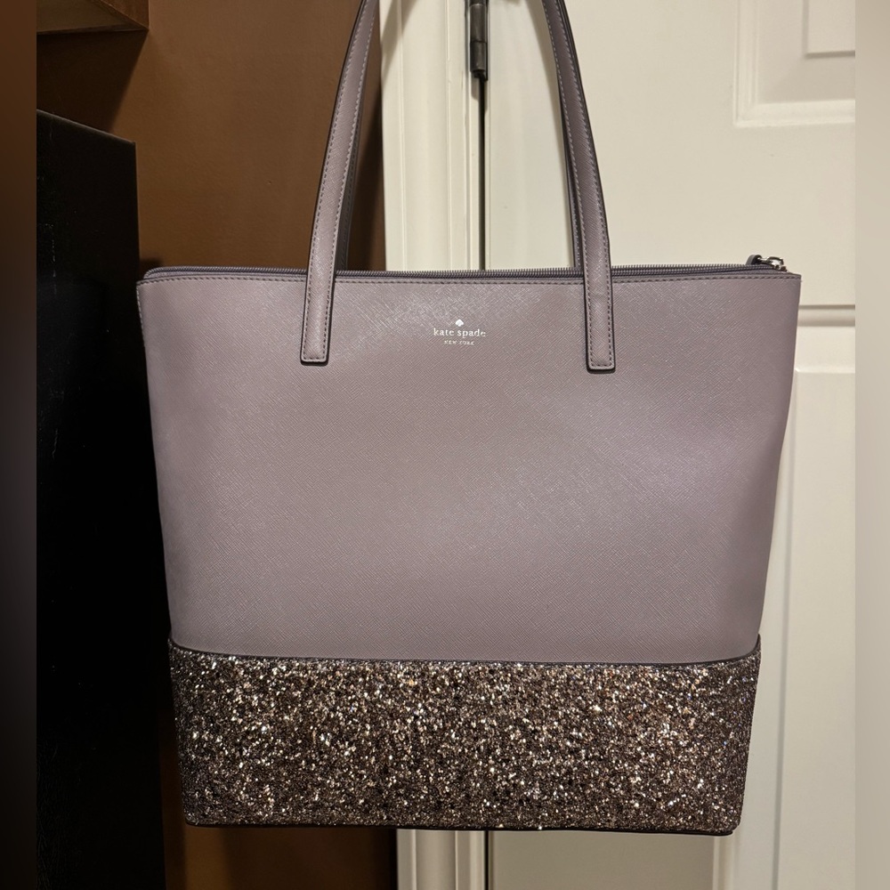 NWOT Kate Spade Greta Court Glitter Tote & Matching wallet